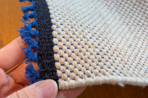 Thick Cotton Mat 30×45 Ivory Blue