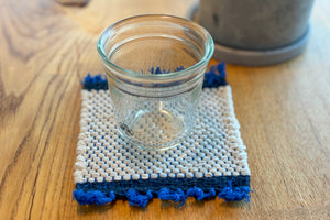 Thick Cotton Mat 12×12 Ivory Blue